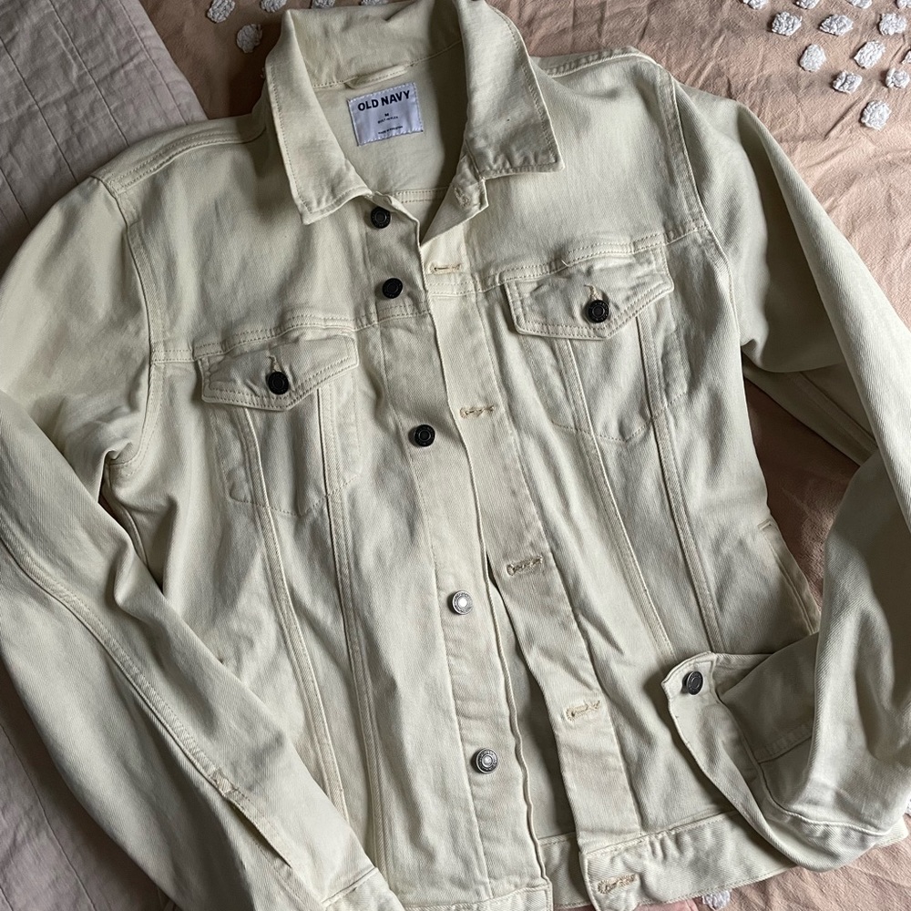 Ecru Unisex Denim Jacket